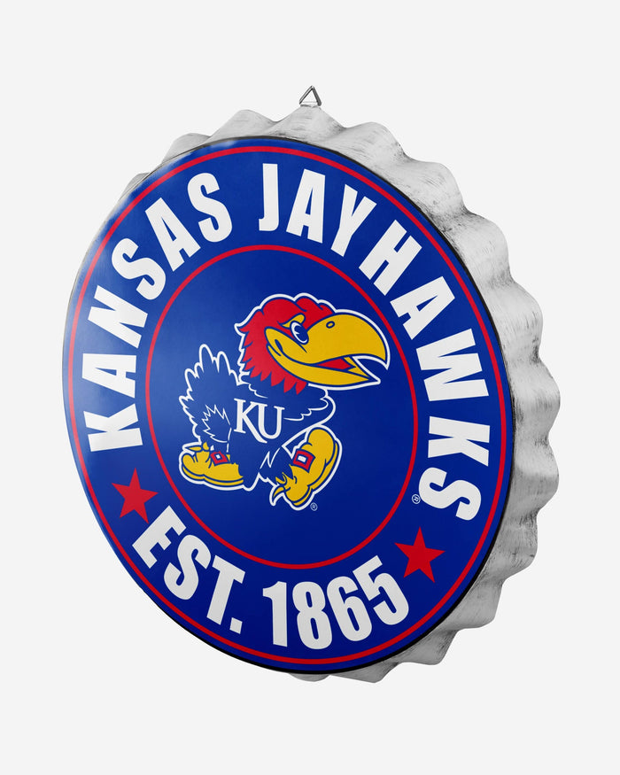 Kansas Jayhawks Bottle Cap Wall Sign FOCO - FOCO.com