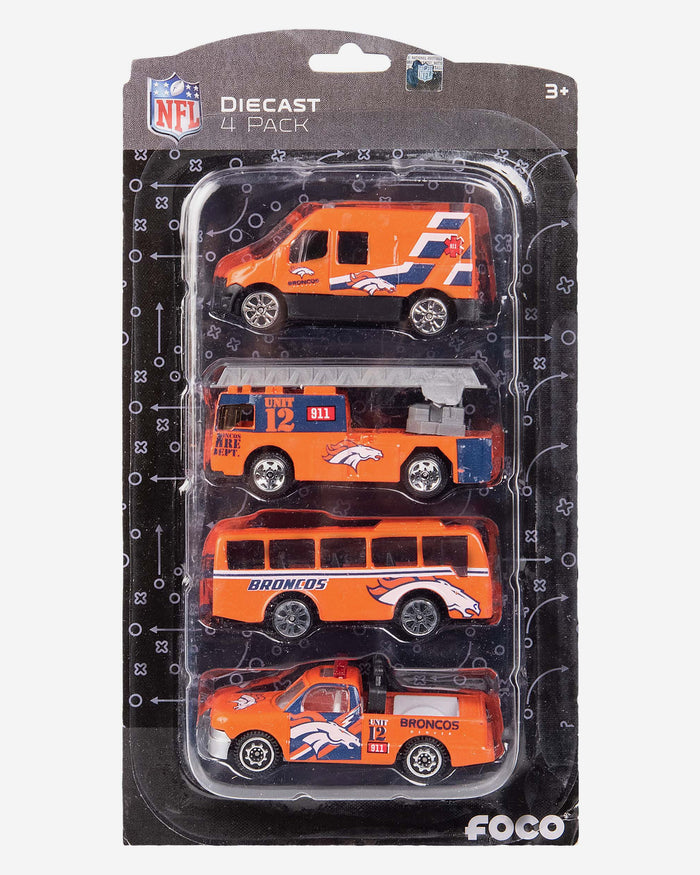 Denver Broncos Die Cast Cars 4 Pack FOCO - FOCO.com