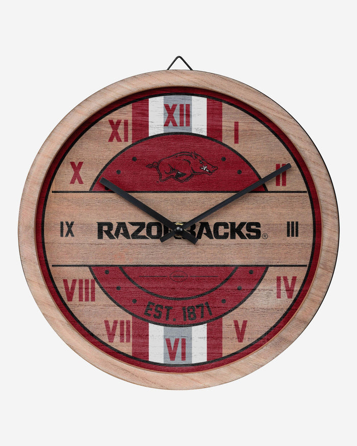 Arkansas Razorbacks Barrel Wall Clock FOCO - FOCO.com