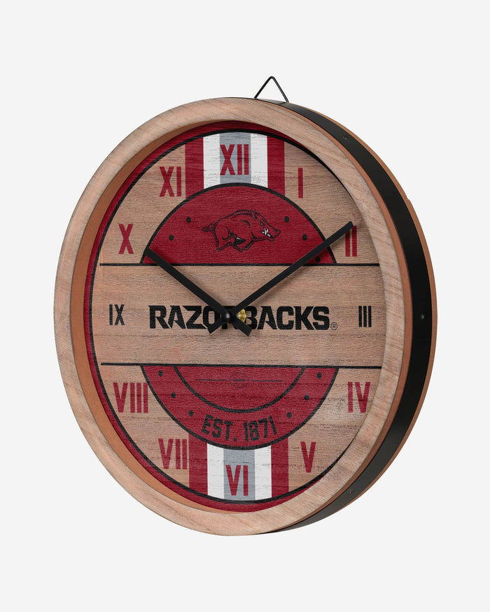Arkansas Razorbacks Barrel Wall Clock FOCO - FOCO.com