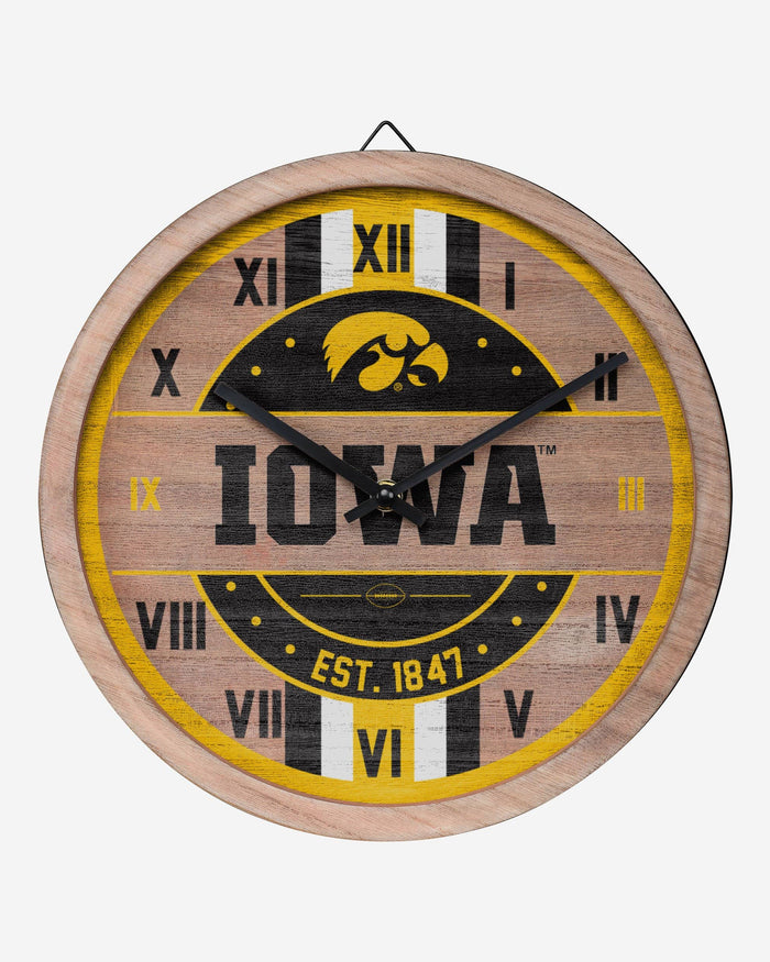 Iowa Hawkeyes Barrel Wall Clock FOCO - FOCO.com