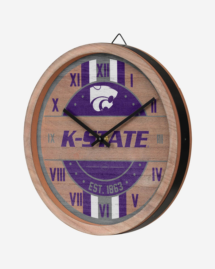 Kansas State Wildcats Barrel Wall Clock FOCO - FOCO.com