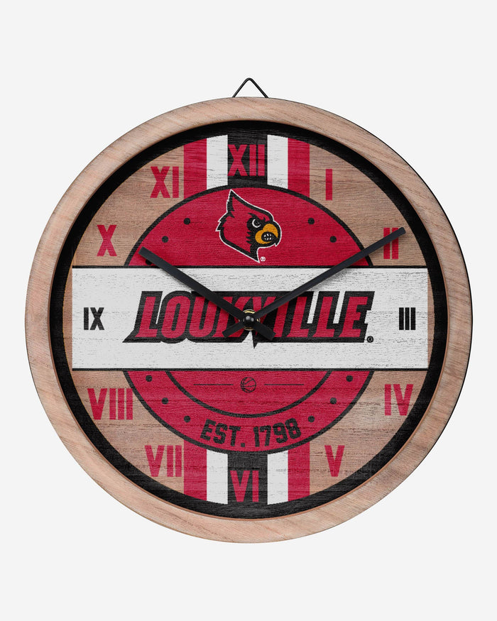 Louisville Cardinals Barrel Wall Clock FOCO - FOCO.com