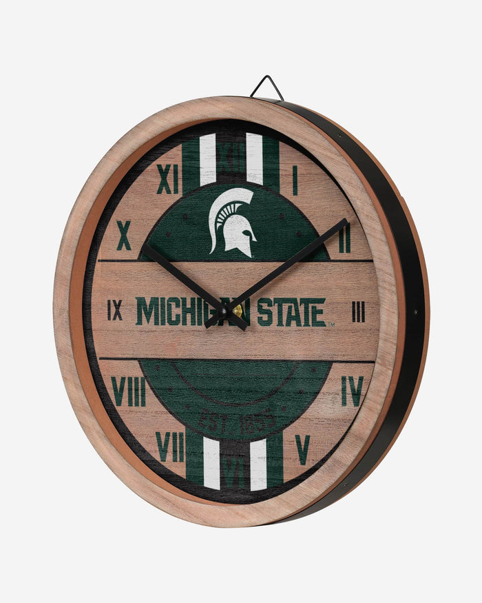 Michigan State Spartans Barrel Wall Clock FOCO - FOCO.com