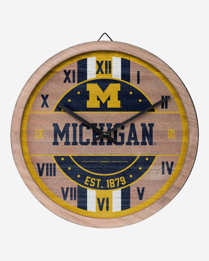 Michigan Wolverines Barrel Wall Clock FOCO - FOCO.com