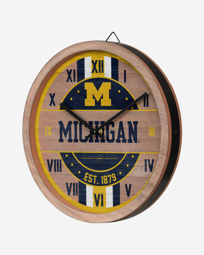 Michigan Wolverines Barrel Wall Clock FOCO - FOCO.com