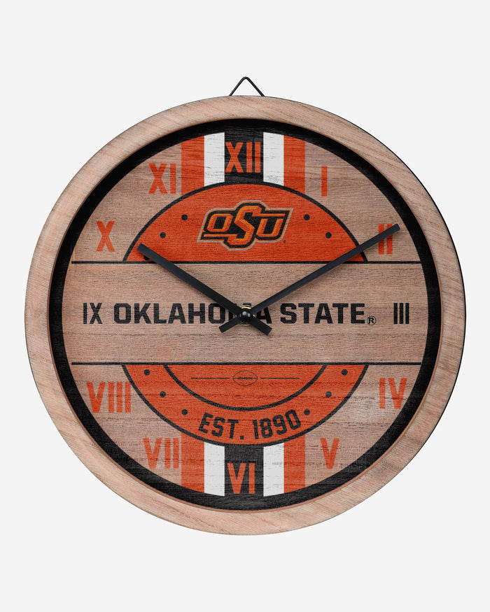 Oklahoma State Cowboys Barrel Wall Clock FOCO - FOCO.com