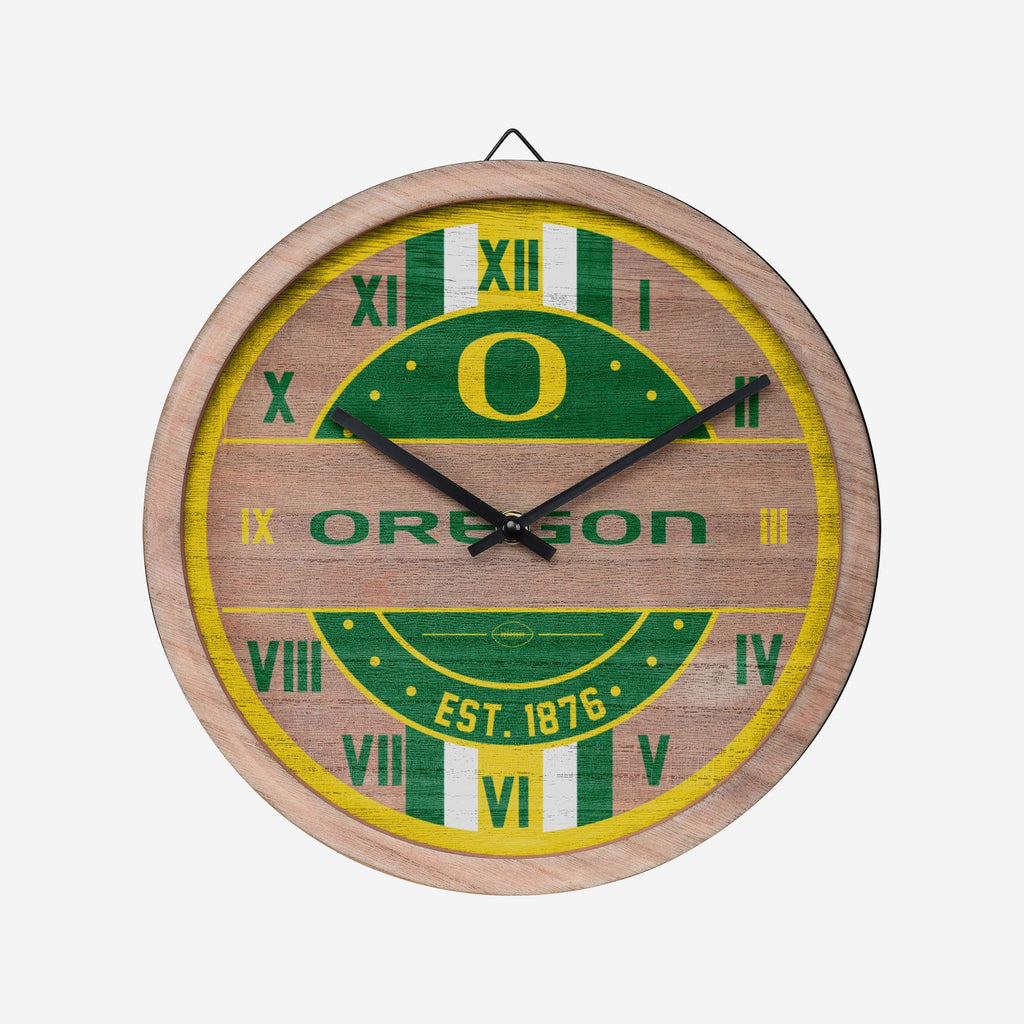 Oregon Ducks Barrel Wall Clock FOCO - FOCO.com