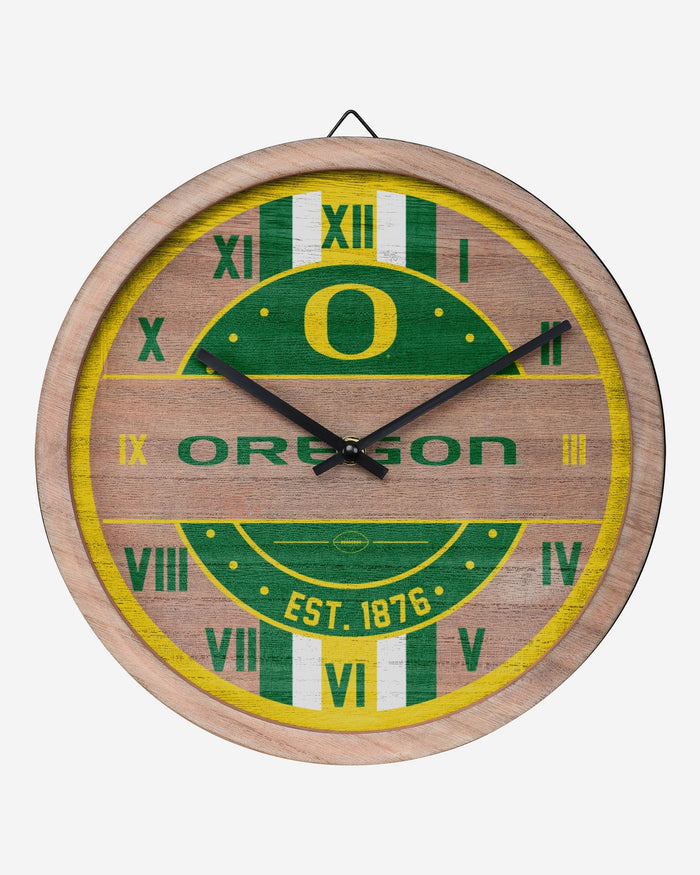 Oregon Ducks Barrel Wall Clock FOCO - FOCO.com