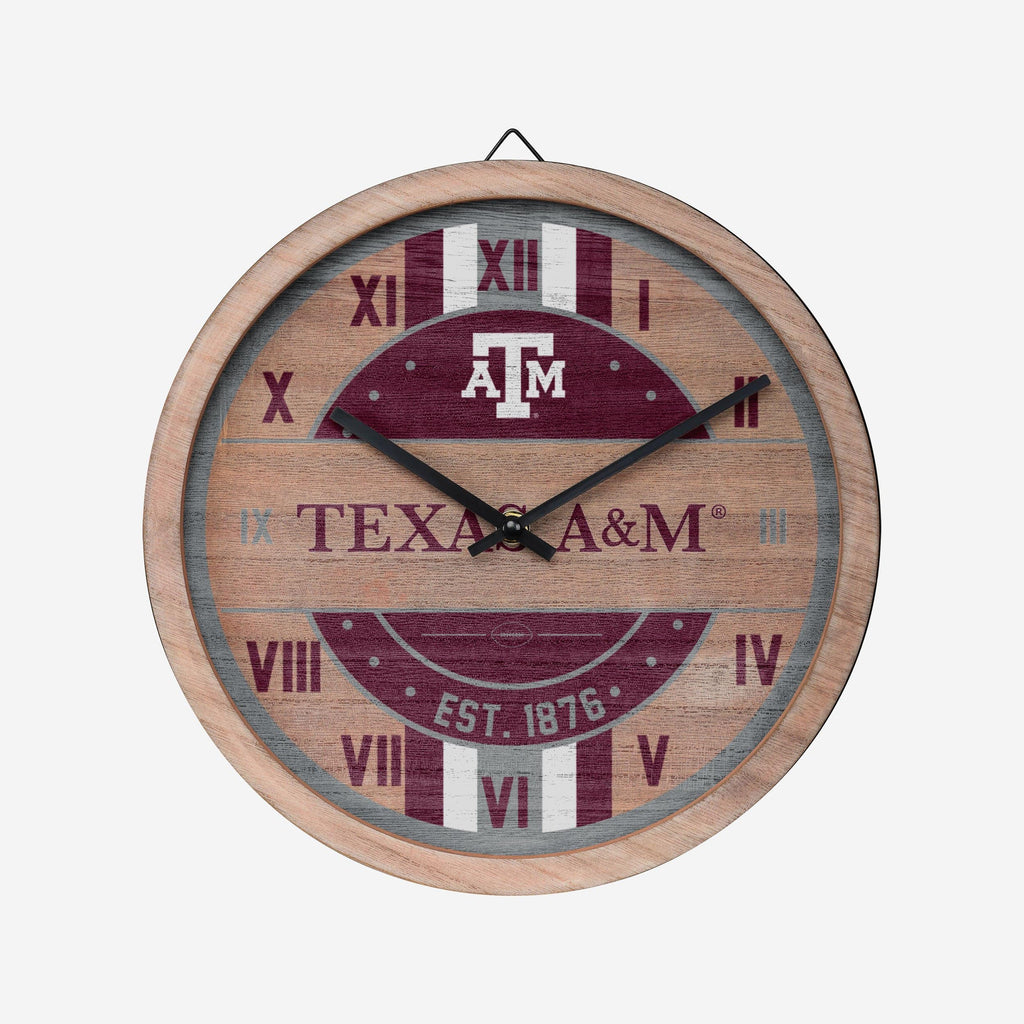 Texas A&M Aggies Barrel Wall Clock FOCO - FOCO.com
