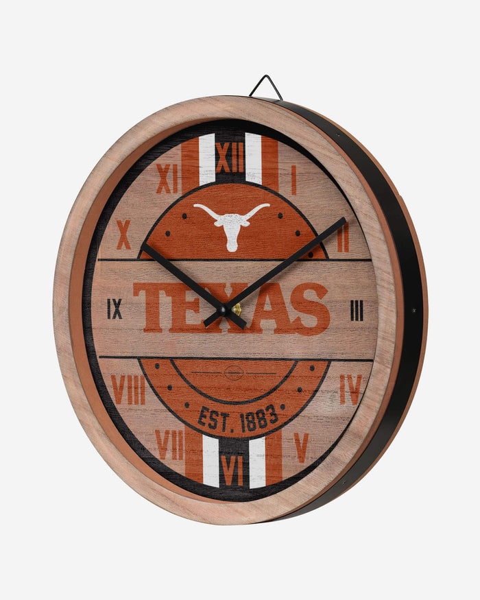 Texas Longhorns Barrel Wall Clock FOCO - FOCO.com