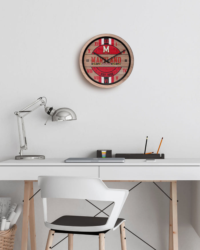 Maryland Terrapins Barrel Wall Clock FOCO - FOCO.com