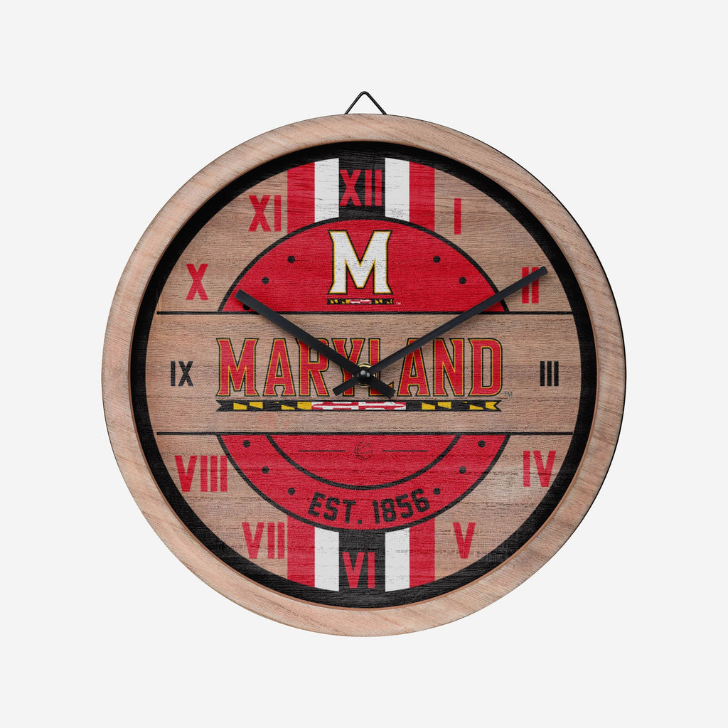 Maryland Terrapins Barrel Wall Clock FOCO - FOCO.com