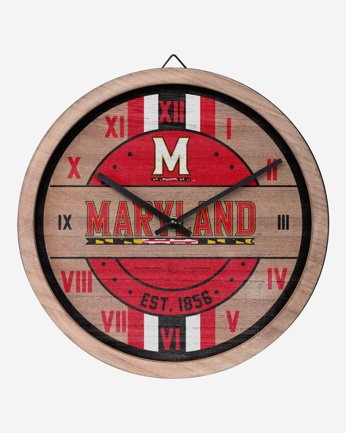 Maryland Terrapins Barrel Wall Clock FOCO - FOCO.com