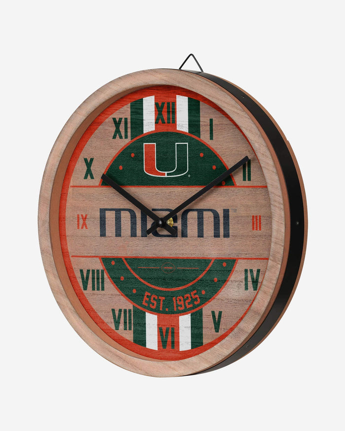 Miami Hurricanes Barrel Wall Clock FOCO - FOCO.com