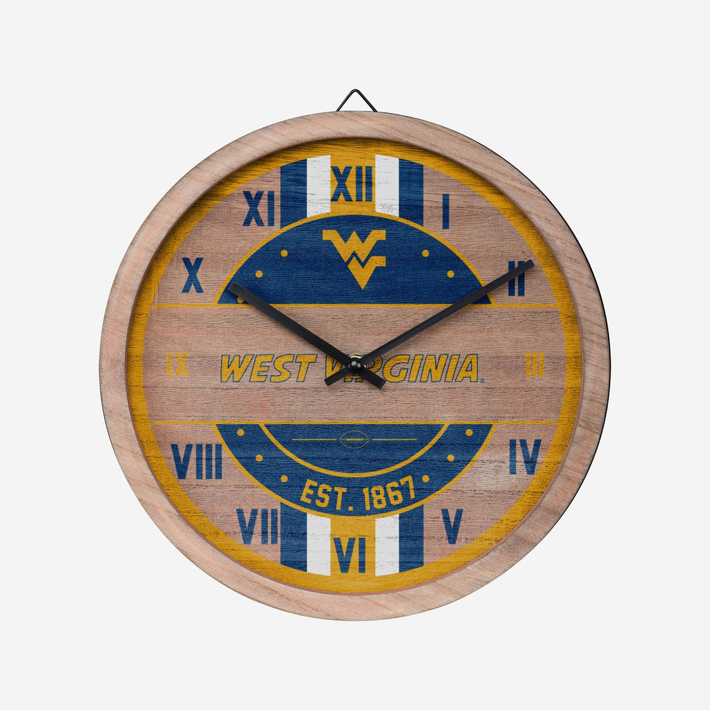 West Virginia Mountaineers Barrel Wall Clock FOCO - FOCO.com