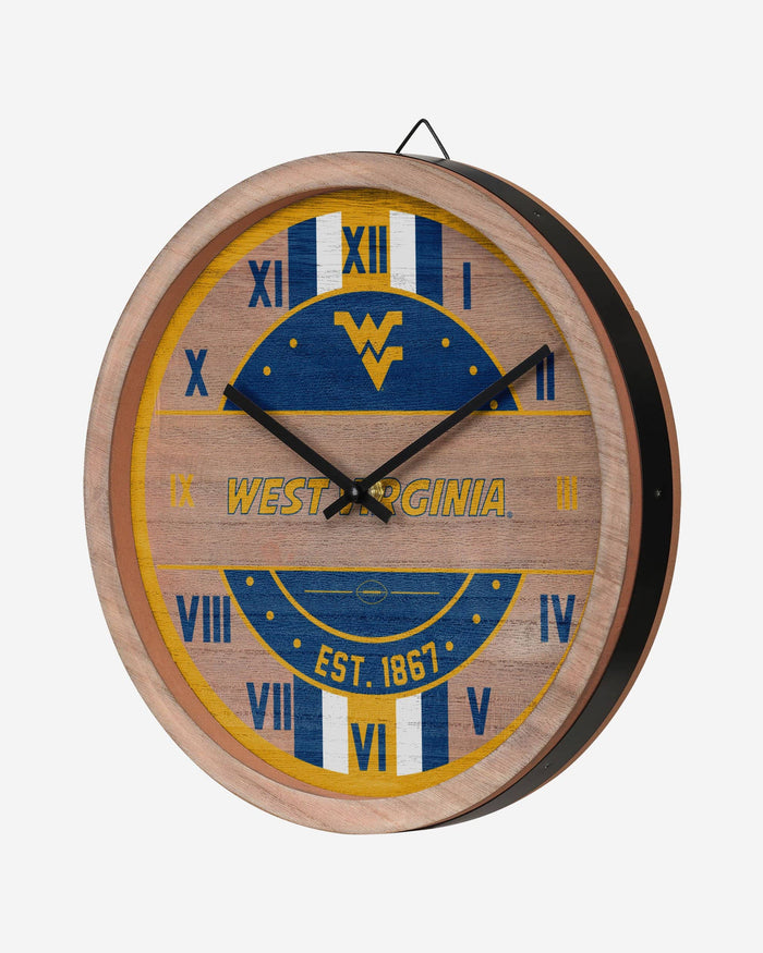 West Virginia Mountaineers Barrel Wall Clock FOCO - FOCO.com