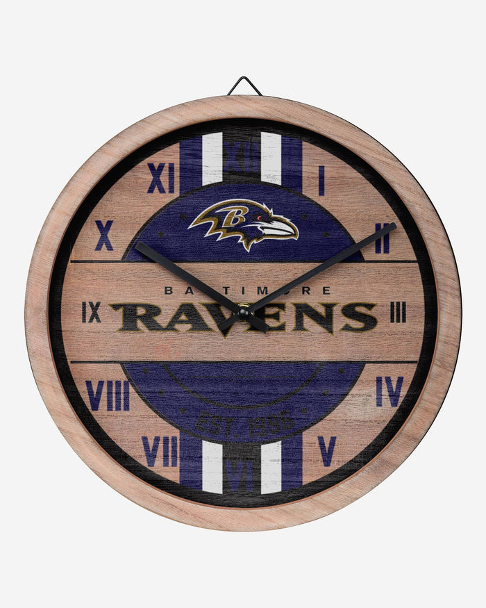 Baltimore Ravens Barrel Wall Clock FOCO - FOCO.com