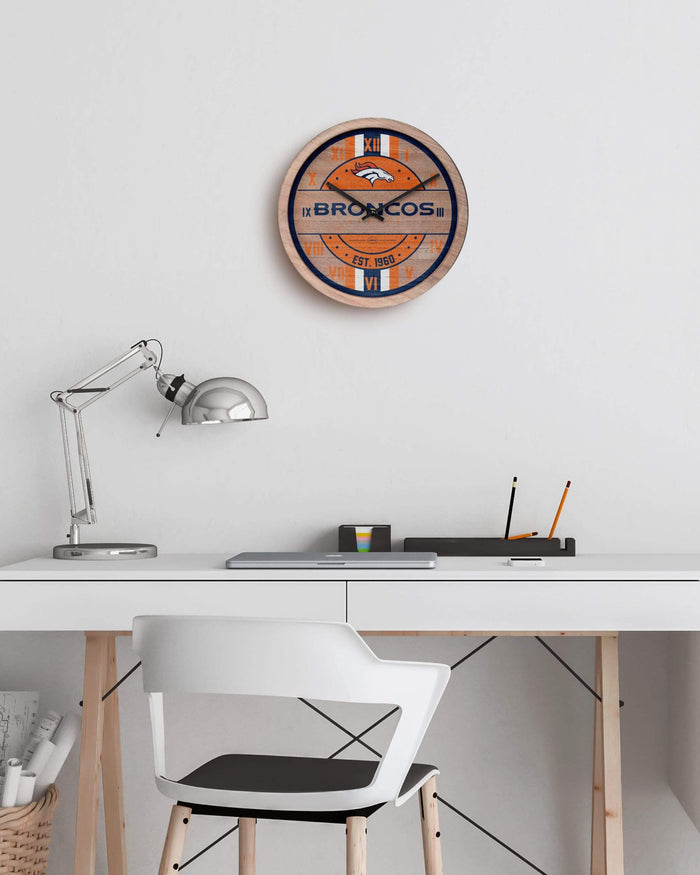 Denver Broncos Barrel Wall Clock FOCO - FOCO.com