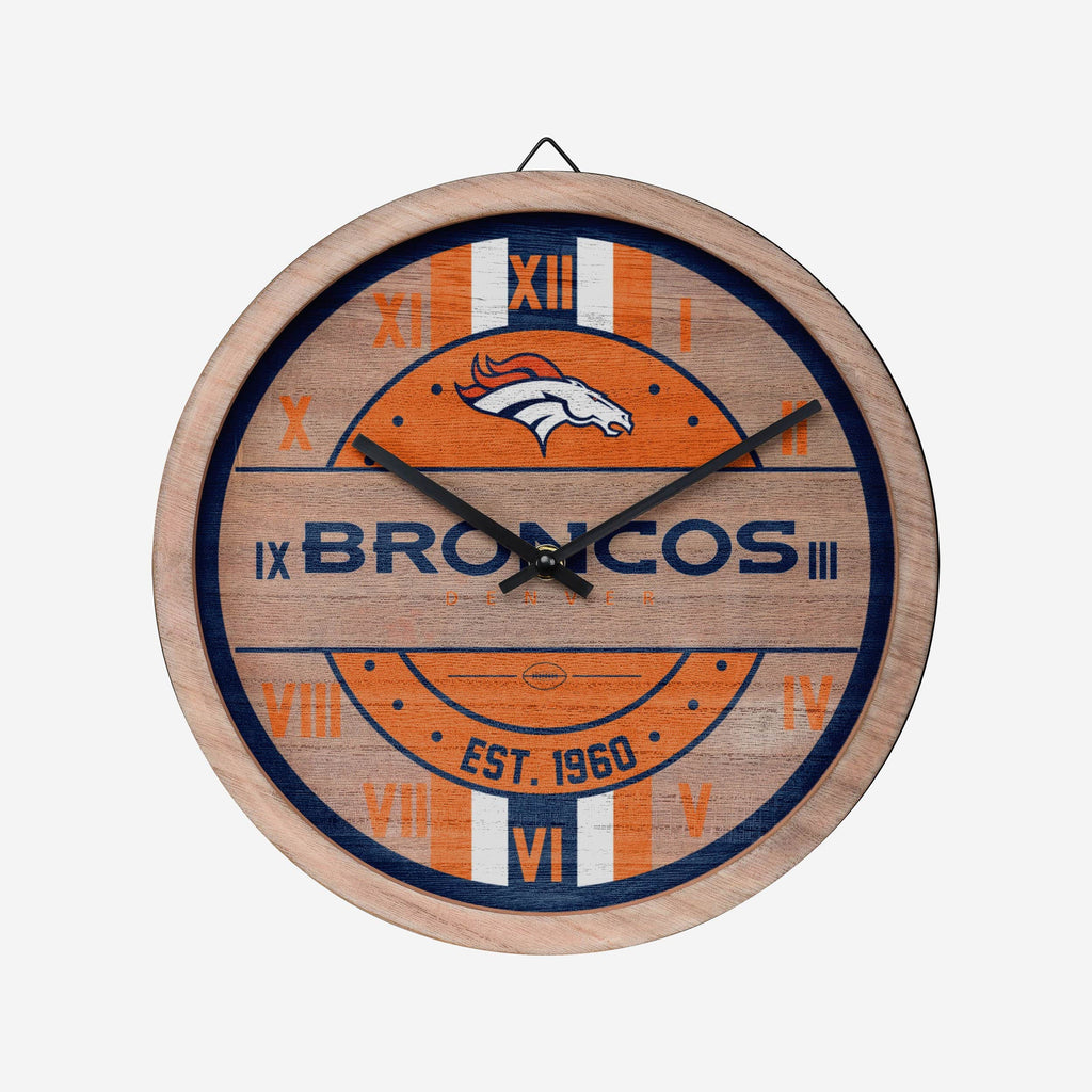 Denver Broncos Barrel Wall Clock FOCO - FOCO.com