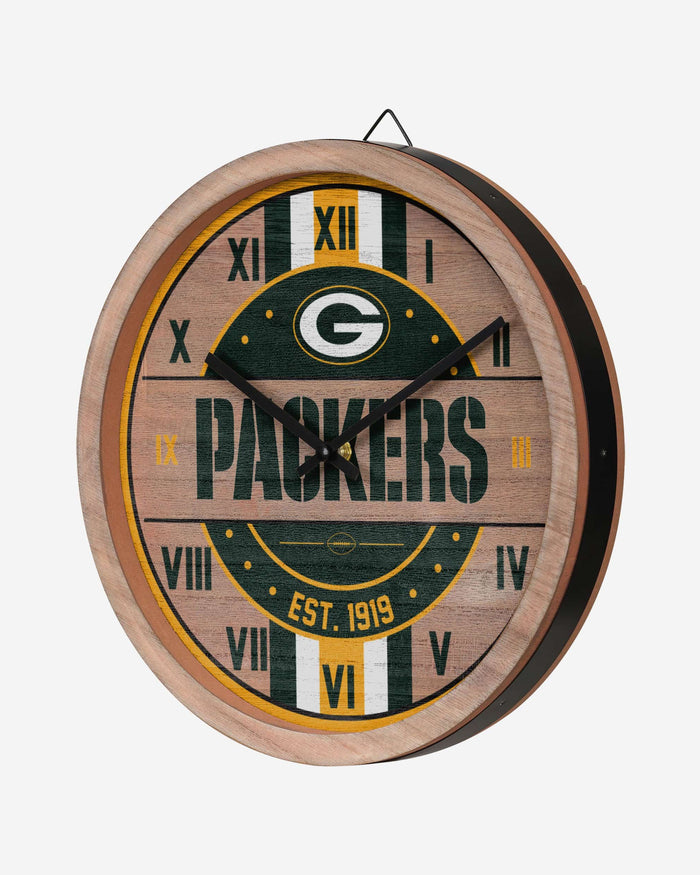 Green Bay Packers Barrel Wall Clock FOCO - FOCO.com
