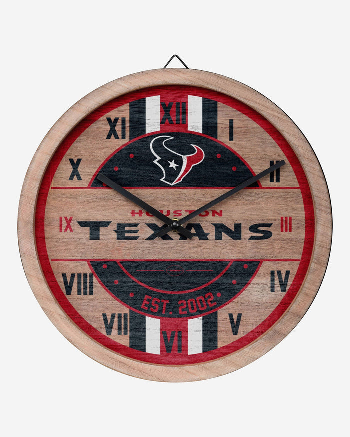 Houston Texans Barrel Wall Clock FOCO - FOCO.com