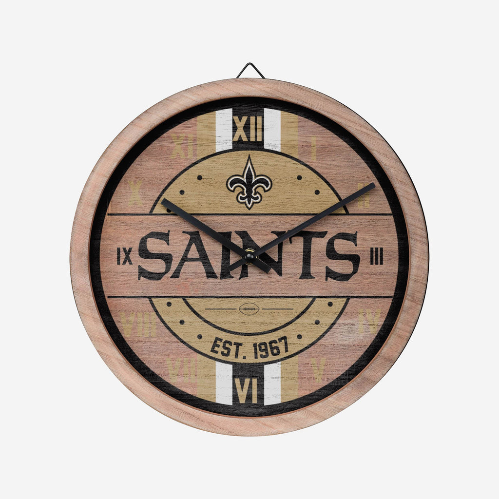 New Orleans Saints Barrel Wall Clock FOCO - FOCO.com