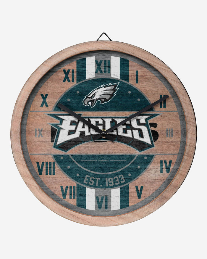 Philadelphia Eagles Barrel Wall Clock FOCO - FOCO.com