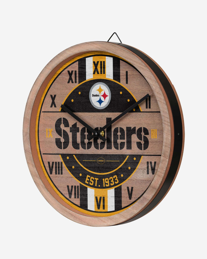 Pittsburgh Steelers Barrel Wall Clock FOCO - FOCO.com