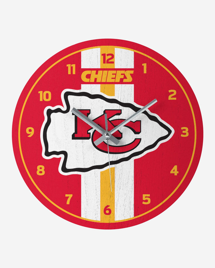 Kansas City Chiefs Team Stripe Clock FOCO - FOCO.com