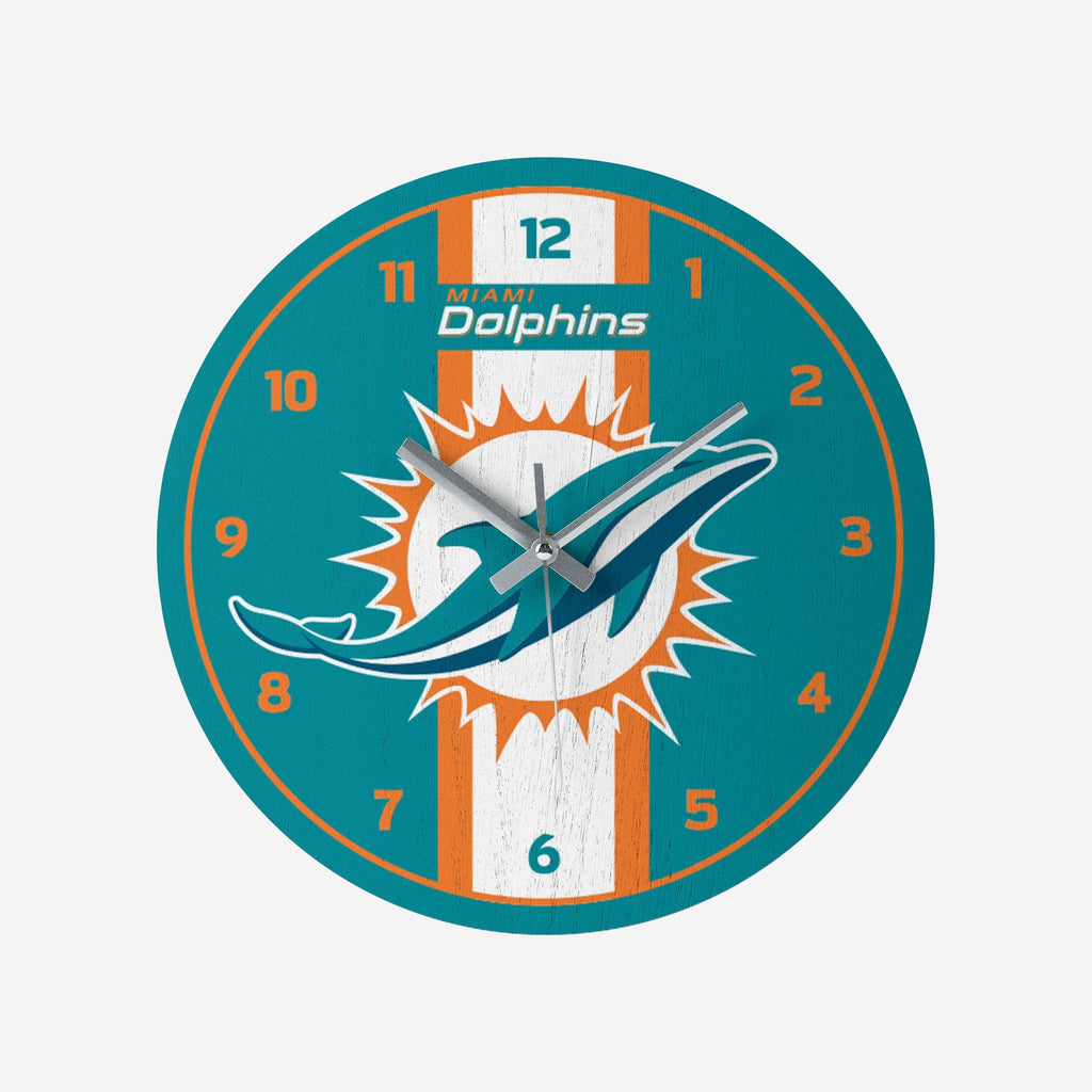 Miami Dolphins Team Stripe Clock FOCO - FOCO.com