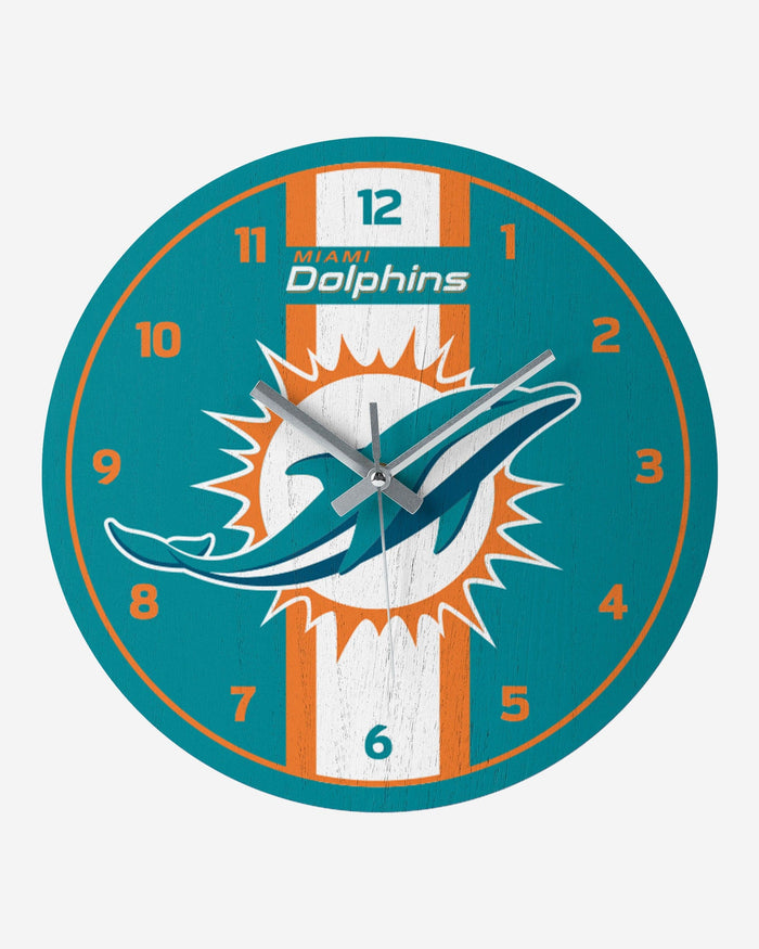 Miami Dolphins Team Stripe Clock FOCO - FOCO.com
