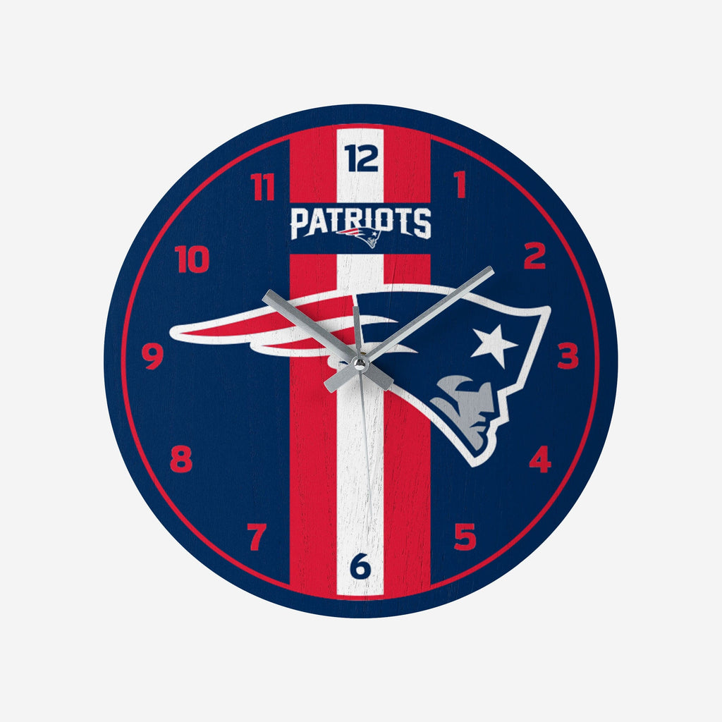 New England Patriots Team Stripe Clock FOCO - FOCO.com
