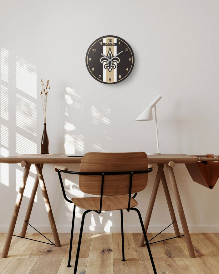 New Orleans Saints Team Stripe Clock FOCO - FOCO.com