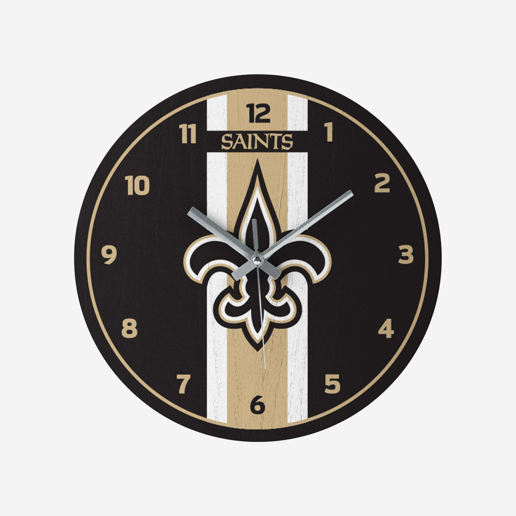 New Orleans Saints Team Stripe Clock FOCO - FOCO.com