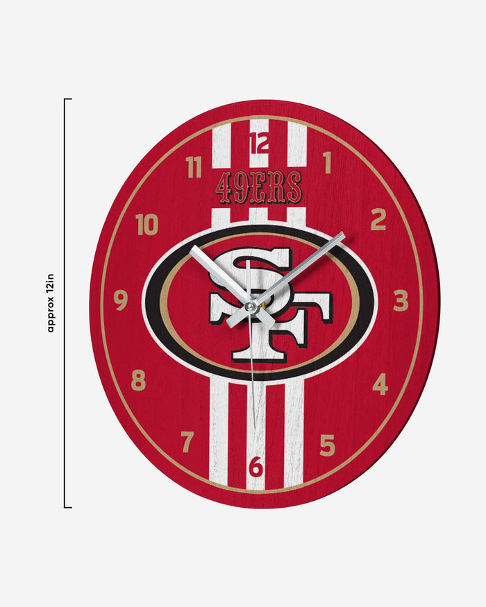 San Francisco 49ers Team Stripe Clock FOCO - FOCO.com