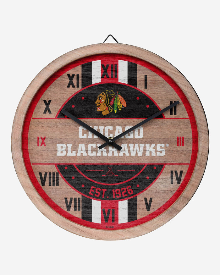 Chicago Blackhawks Barrel Wall Clock FOCO - FOCO.com