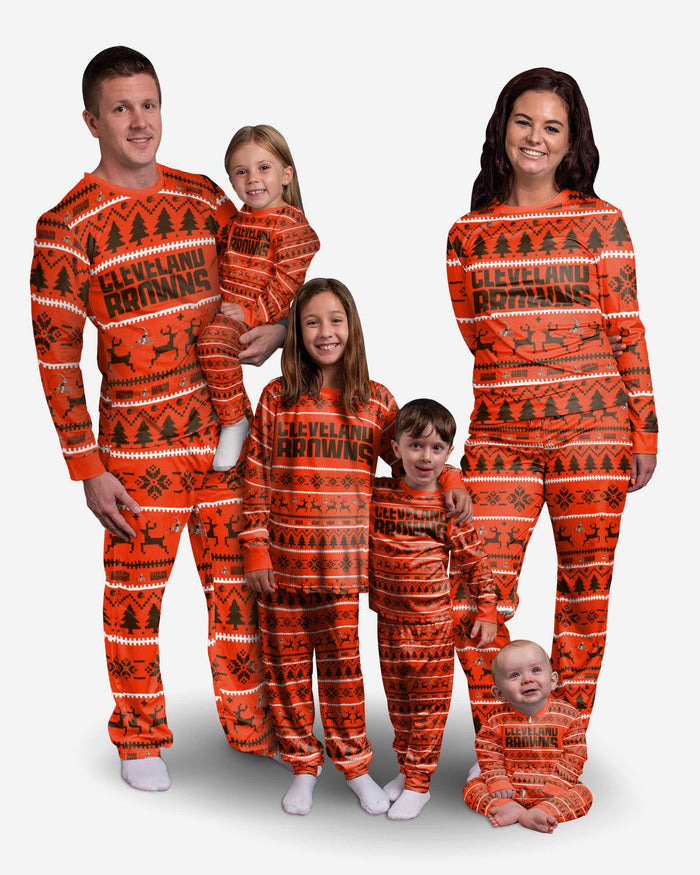 Cleveland Browns Youth Family Holiday Pajamas FOCO - FOCO.com