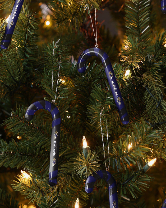 Baltimore Ravens 12 Pack Candy Cane Ornament Set FOCO - FOCO.com