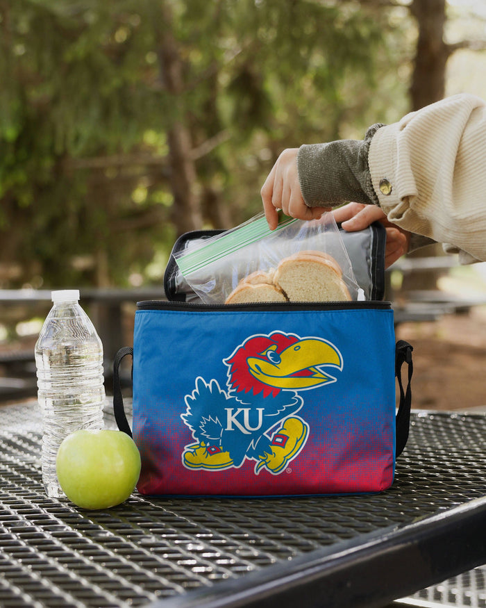 Kansas Jayhawks Big Logo Gradient 6 Pack Cooler FOCO - FOCO.com