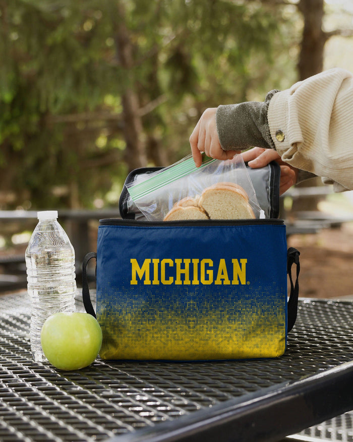 Michigan Wolverines Gradient Big Logo Gradient 6 Pack Cooler FOCO - FOCO.com