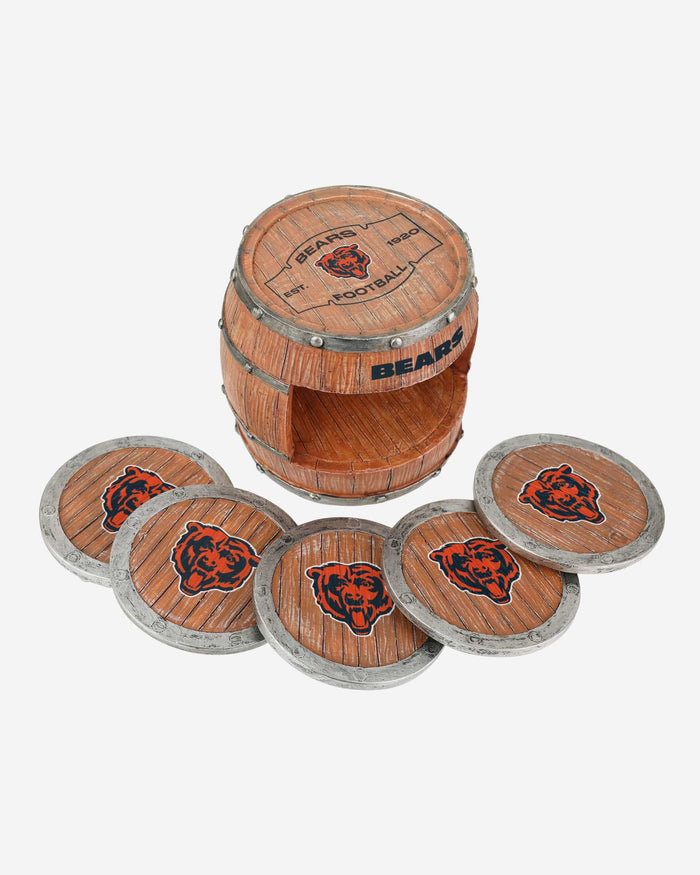Chicago Bears 5 Pack Barrel Coaster Set FOCO - FOCO.com
