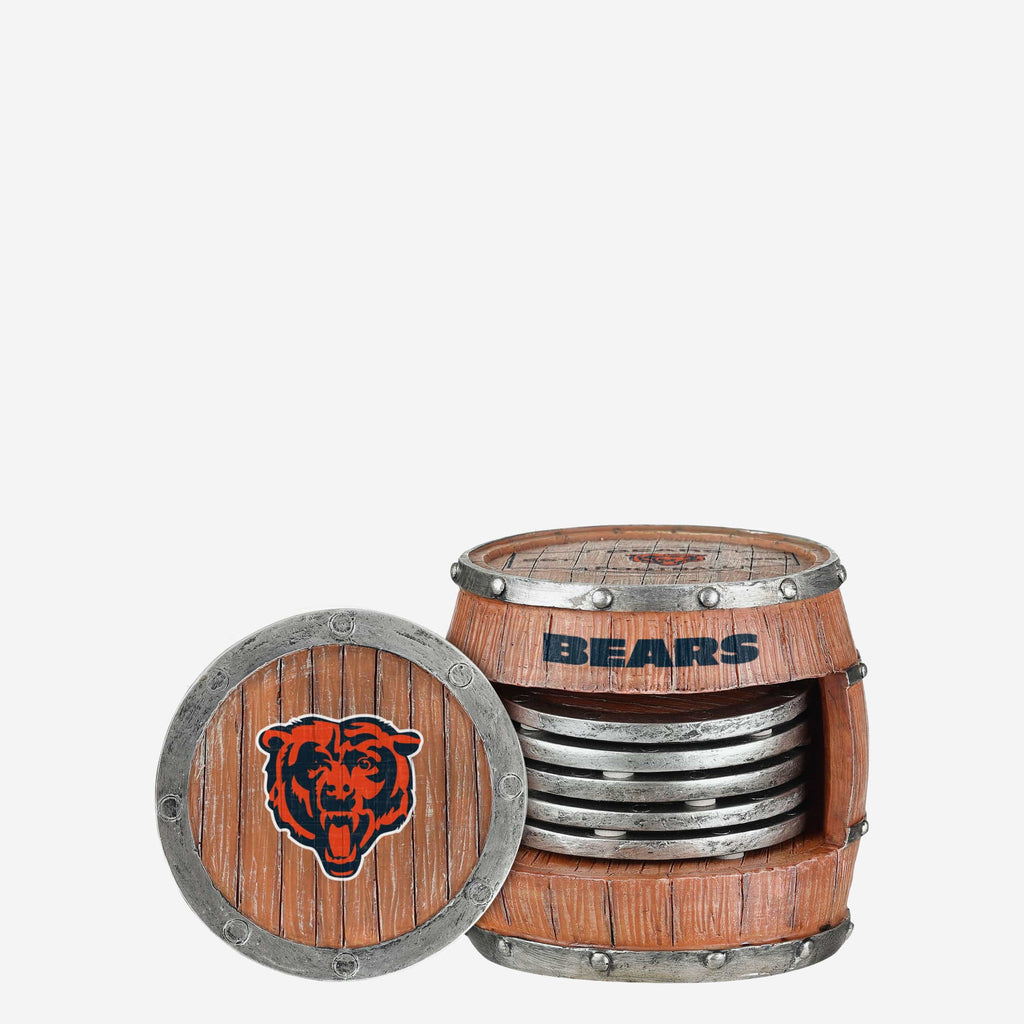 Chicago Bears 5 Pack Barrel Coaster Set FOCO - FOCO.com