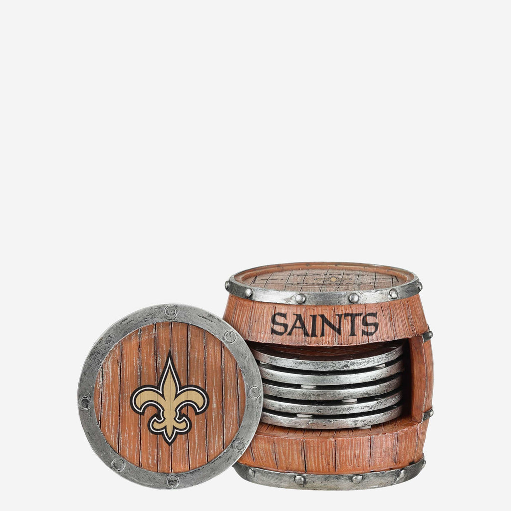 New Orleans Saints 5 Pack Barrel Coaster Set FOCO - FOCO.com