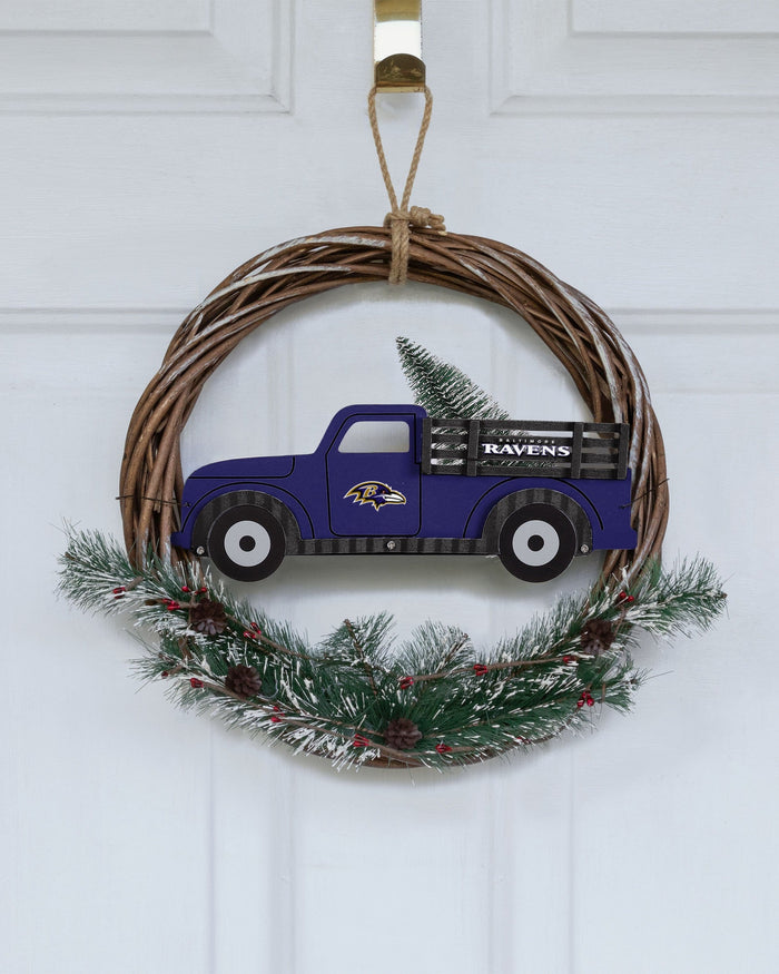 Baltimore Ravens Wreath With Truck FOCO - FOCO.com