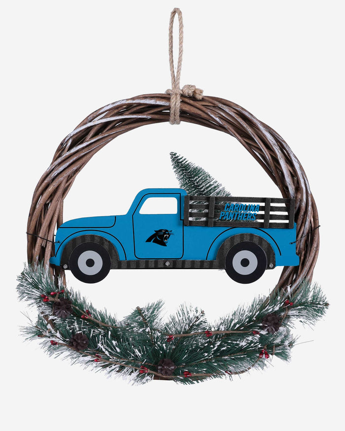 Carolina Panthers Wreath With Truck FOCO - FOCO.com