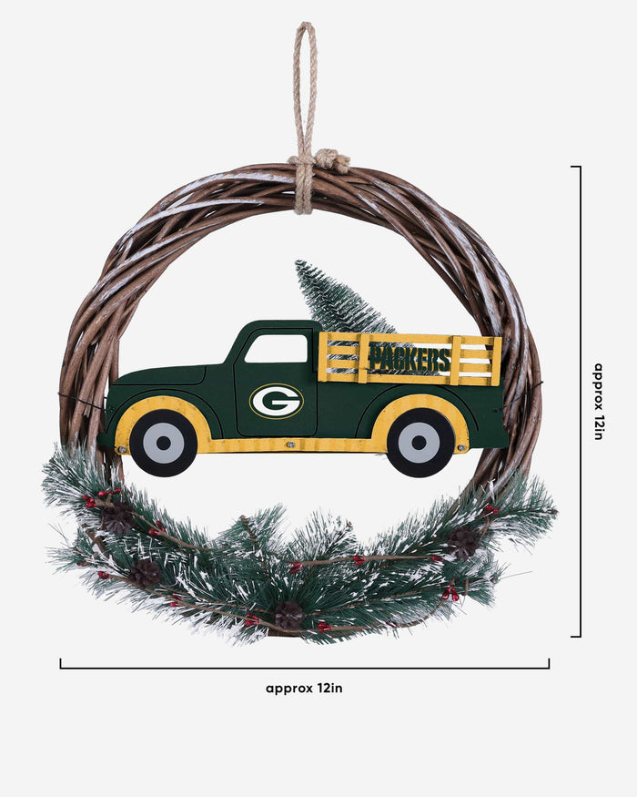 Green Bay Packers Wreath With Truck FOCO - FOCO.com