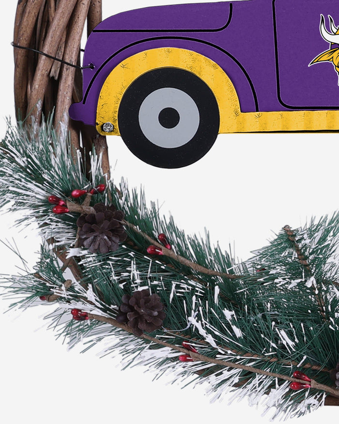 Minnesota Vikings Wreath With Truck FOCO - FOCO.com