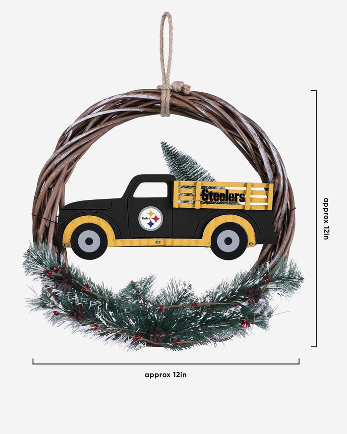 Pittsburgh Steelers Wreath With Truck FOCO - FOCO.com