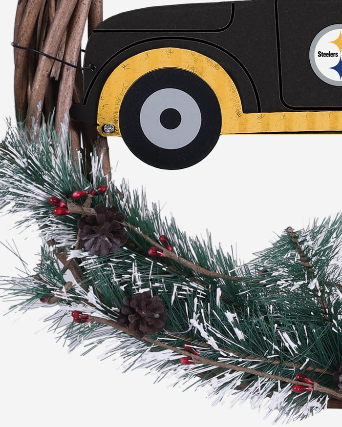 Pittsburgh Steelers Wreath With Truck FOCO - FOCO.com